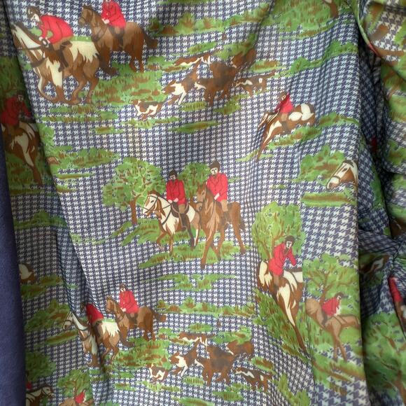 Vintage Pelle NY Milano Navy Blue Leather Jacket M Moto Style Equestrian Lining - Picture 9 of 11